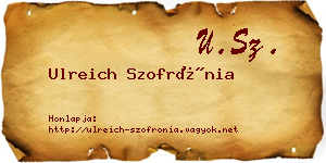 Ulreich Szofrónia névjegykártya
